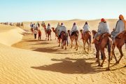 Camel riding during dubai desert safari